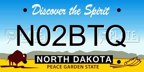 N02BTQ North Dakota License Plate