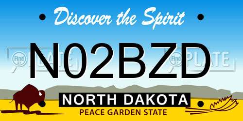 N02BZD North Dakota License Plate