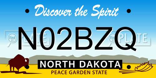 N02BZQ North Dakota License Plate