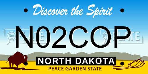 N02COP North Dakota License Plate