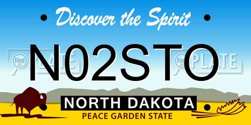 N02STO North Dakota License Plate