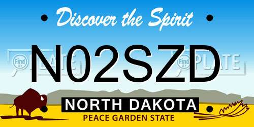 N02SZD North Dakota License Plate