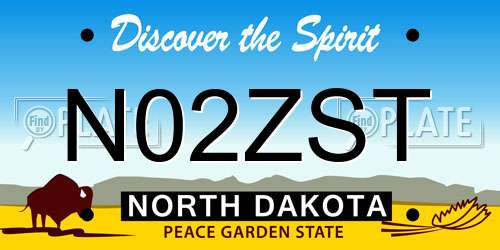 N02ZST North Dakota License Plate