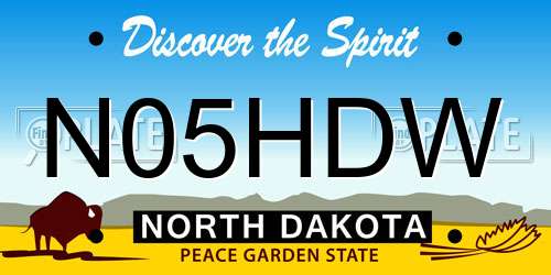 N05HDW North Dakota License Plate