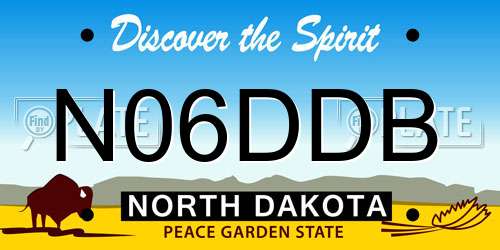 N06DDB North Dakota License Plate