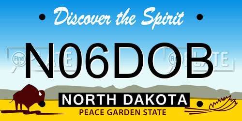 N06DOB North Dakota License Plate