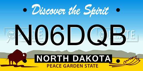 N06DQB North Dakota License Plate
