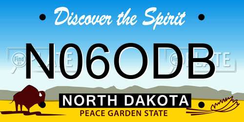 N06ODB North Dakota License Plate
