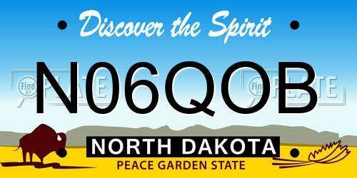 N06QOB North Dakota License Plate