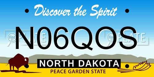 N06QOS North Dakota License Plate