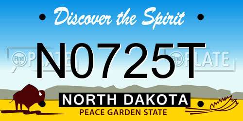 N0725T North Dakota License Plate