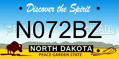 N072BZ North Dakota License Plate