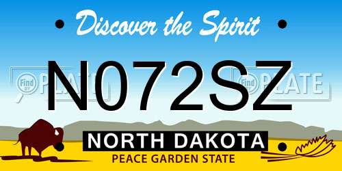 N072SZ North Dakota License Plate