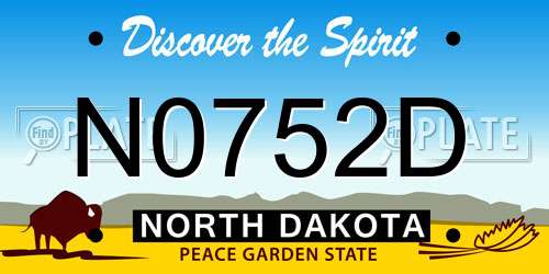 N0752D North Dakota License Plate