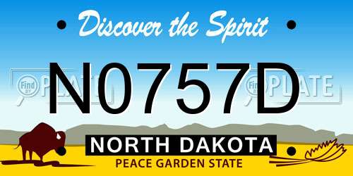 N0757D North Dakota License Plate