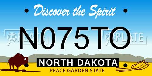 N075TO North Dakota License Plate