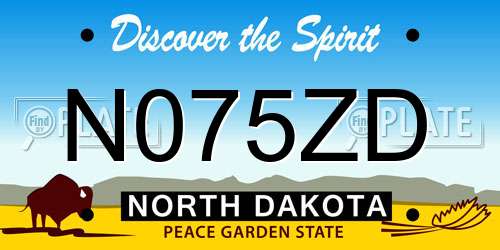 N075ZD North Dakota License Plate