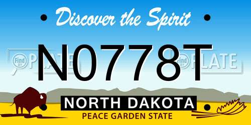 N0778T North Dakota License Plate