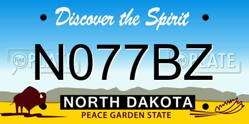 N077BZ North Dakota License Plate