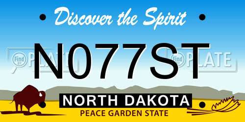 N077ST North Dakota License Plate