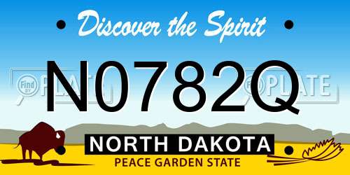 N0782Q North Dakota License Plate