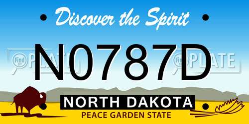 N0787D North Dakota License Plate