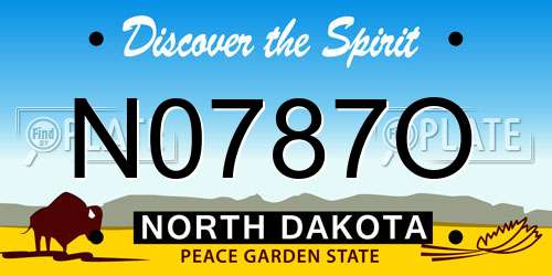 N0787O North Dakota License Plate