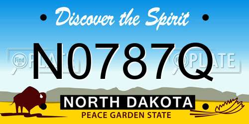 N0787Q North Dakota License Plate