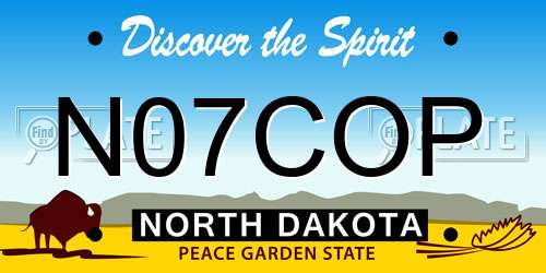 N07COP North Dakota License Plate
