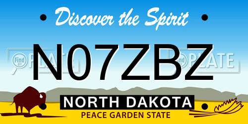 N07ZBZ North Dakota License Plate