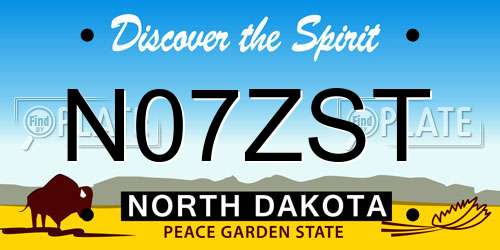 N07ZST North Dakota License Plate
