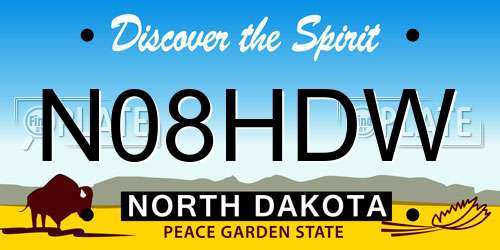 N08HDW North Dakota License Plate