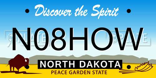 N08HOW North Dakota License Plate