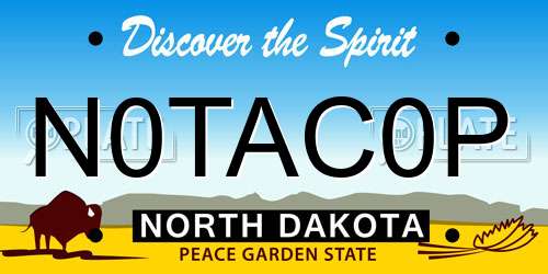 N0TAC0P North Dakota License Plate