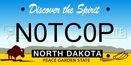 N0TC0P North Dakota License Plate