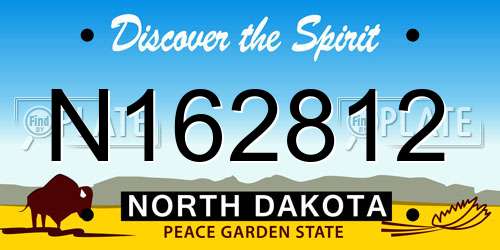 N162812 North Dakota License Plate