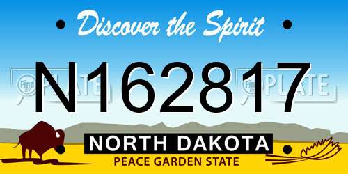 N162817 North Dakota License Plate