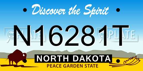N16281T North Dakota License Plate