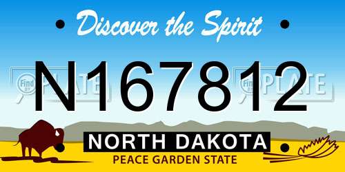N167812 North Dakota License Plate