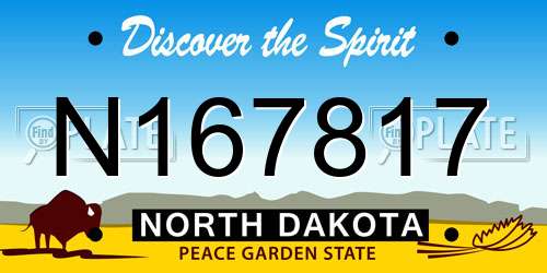N167817 North Dakota License Plate
