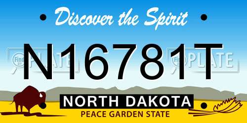 N16781T North Dakota License Plate