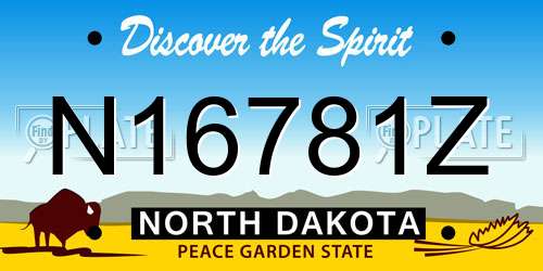 N16781Z North Dakota License Plate
