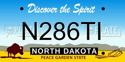 N286TI North Dakota License Plate