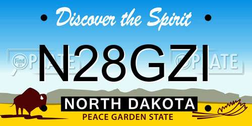 N28GZI North Dakota License Plate