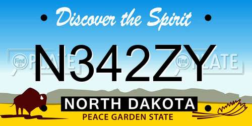 N342ZY North Dakota License Plate