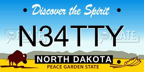 N34TTY North Dakota License Plate
