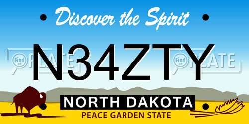 N34ZTY North Dakota License Plate