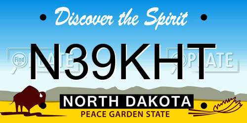 N39KHT North Dakota License Plate
