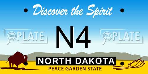 N4 North Dakota License Plate