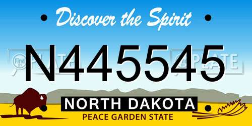 N445545 North Dakota License Plate